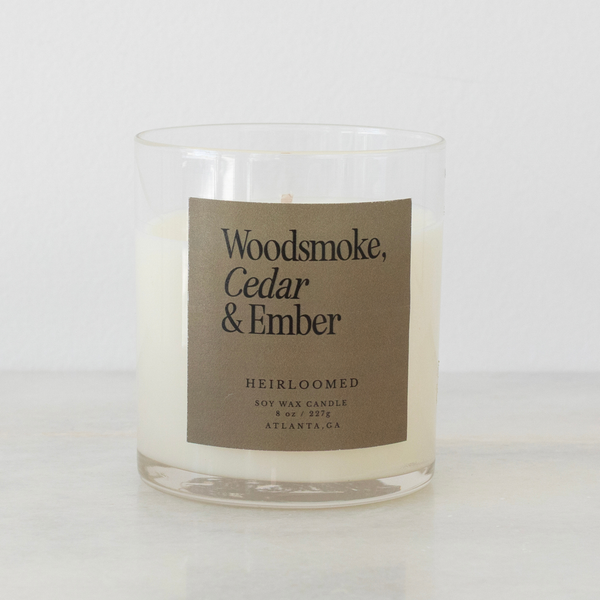 Heirloomed Candle - Woodsmoke, Cedar & Ember - Fall Candle