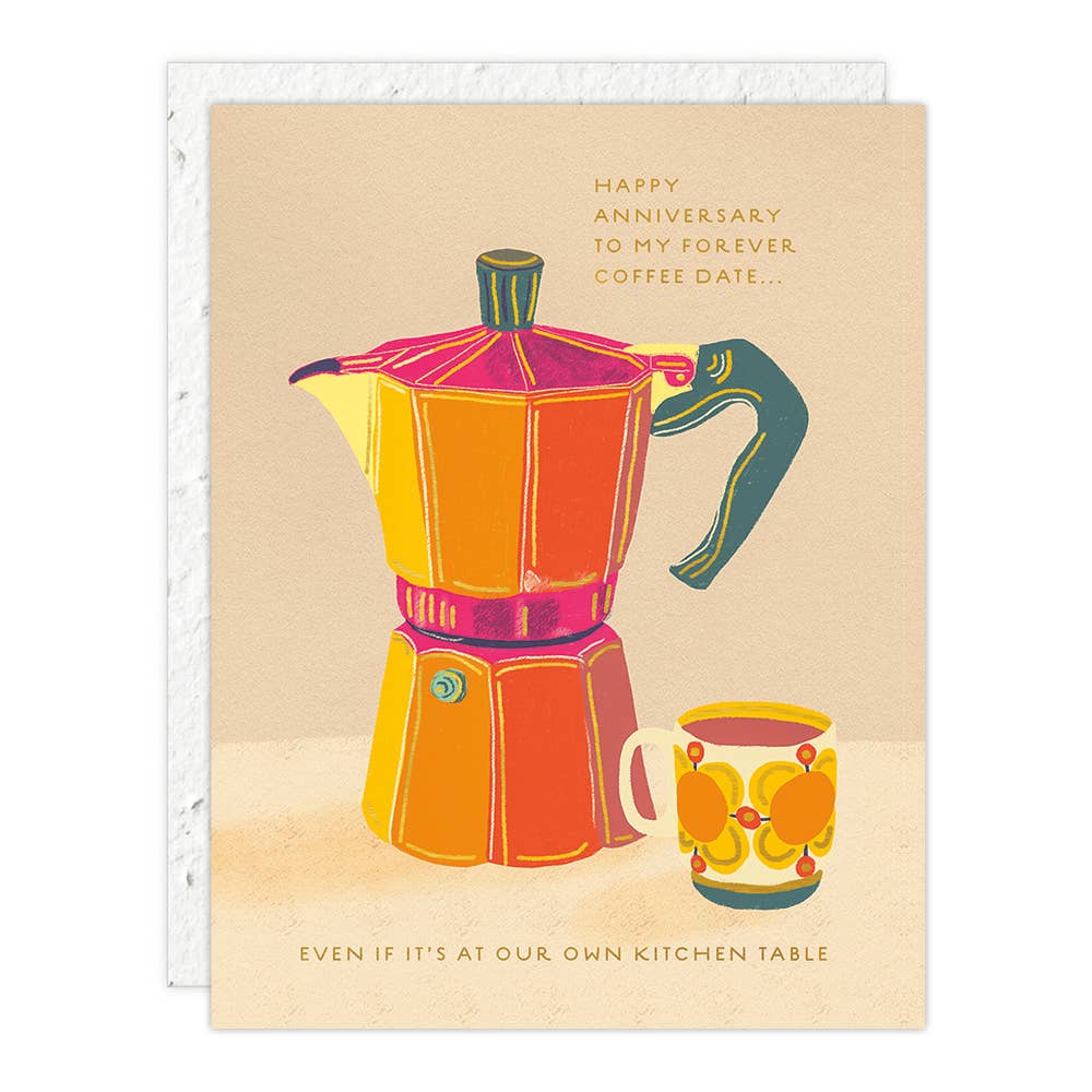 Mocha Pot Coffee Espresso - Anniversary Card