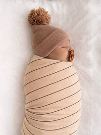 Tan/Black Stripe / Ribbed Swaddle