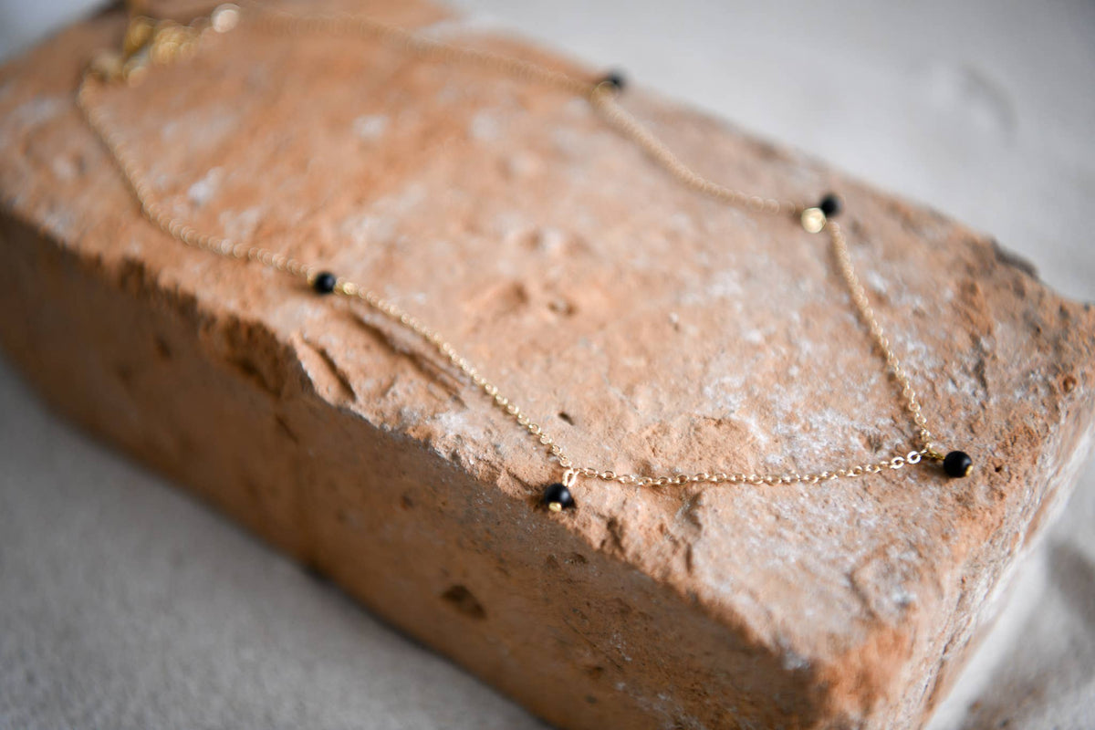 Whimsical Boho Gold Necklaces with Natural Stone Accents