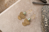 Nomad - Hammered Brass and Turquoise Gemstone Earrings