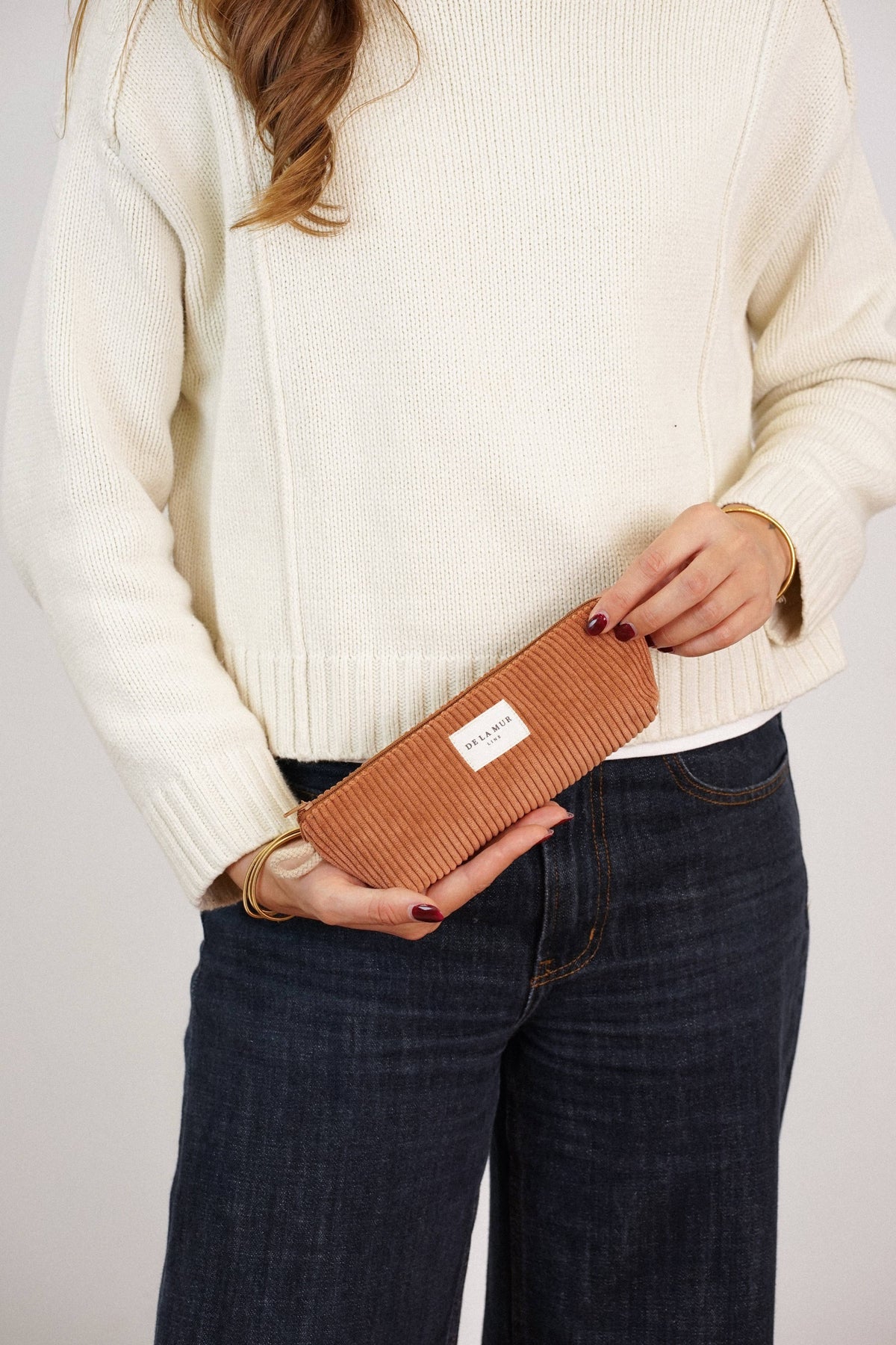 Terracotta Corduroy Pencil Case (Barro)