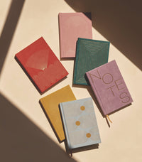 Suede Journals - Linear Boxes Green