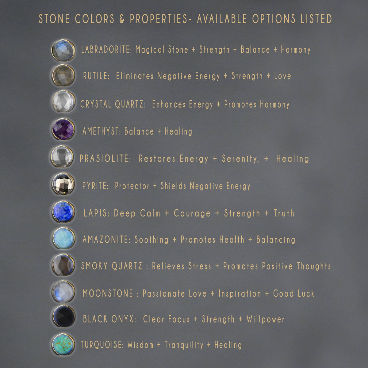 Thin Brass Cuff w/ Semi Precious Gemstone