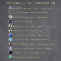 Thin Brass Cuff w/ Semi Precious Gemstone