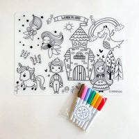 Silicone Reusable Coloring Mat & Markers Set