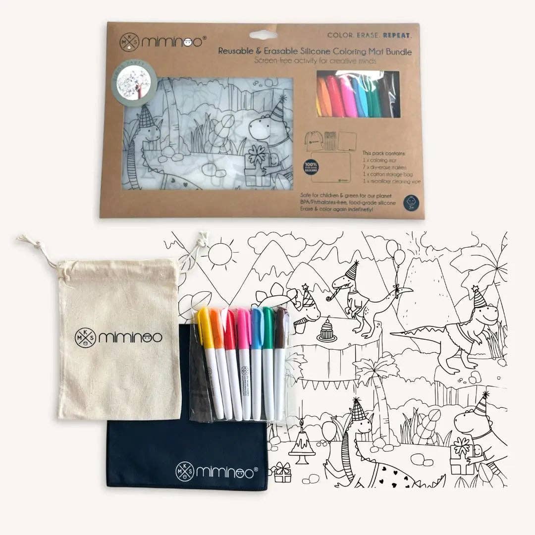 Silicone Reusable Coloring Mat & Markers Set
