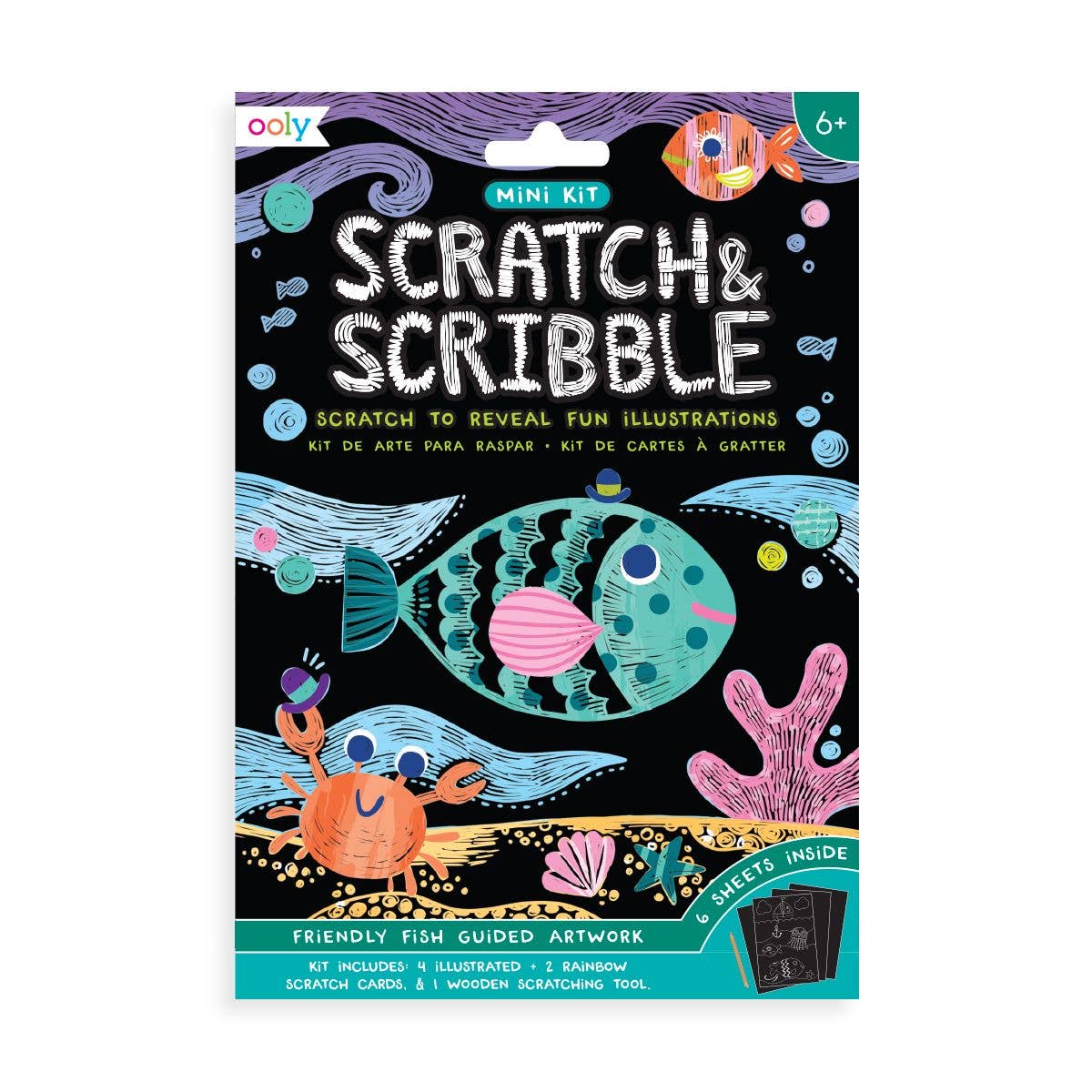 Scratch & Scribble: Mini Kit - Friendly Fish (7 PC Set)