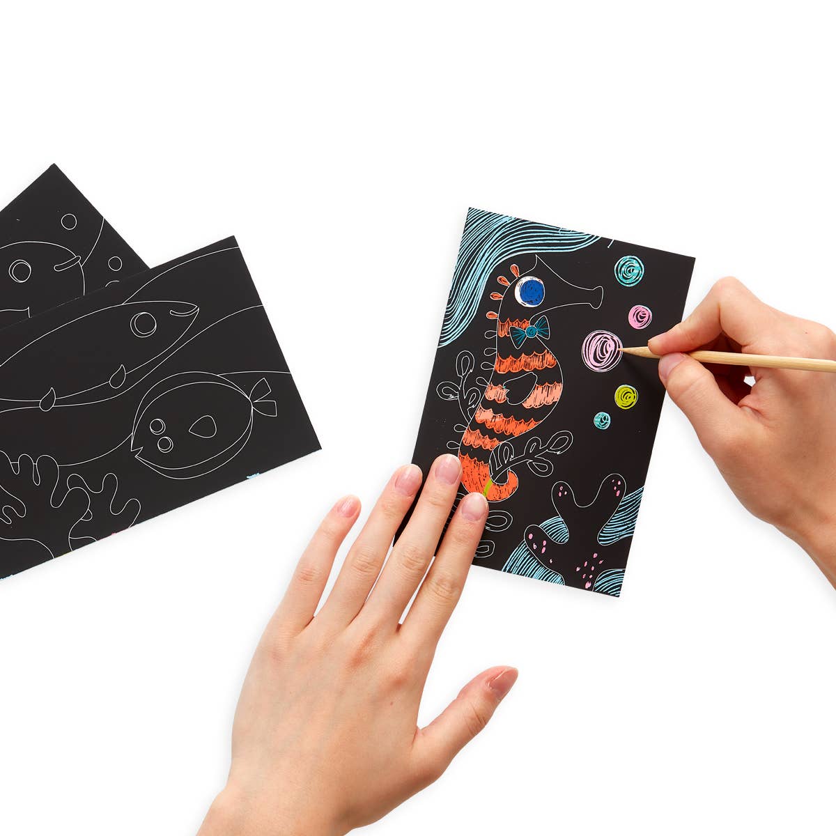 Scratch & Scribble: Mini Kit - Friendly Fish (7 PC Set)