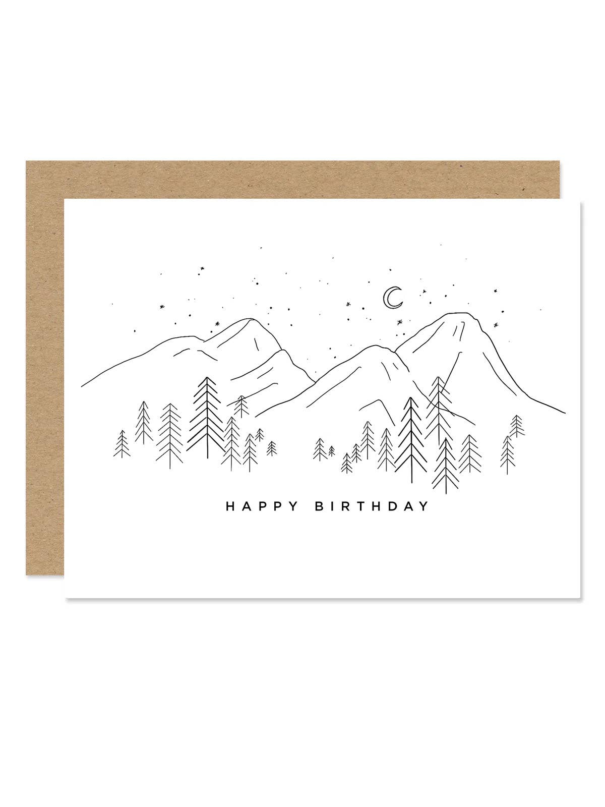 Mountains Happy Birthday Card