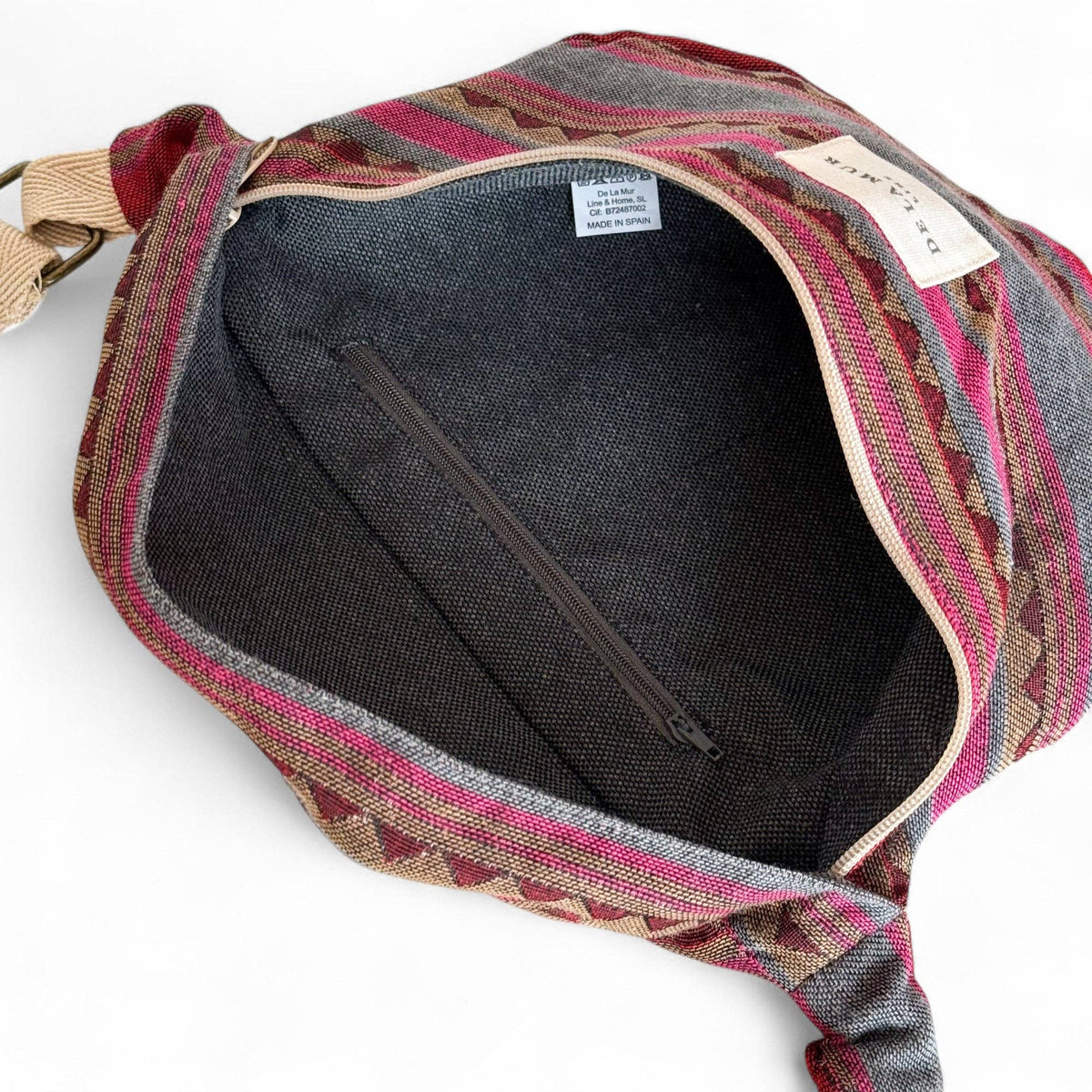Pink & Teal Striped Jacquard Fanny Pack (Aura)
