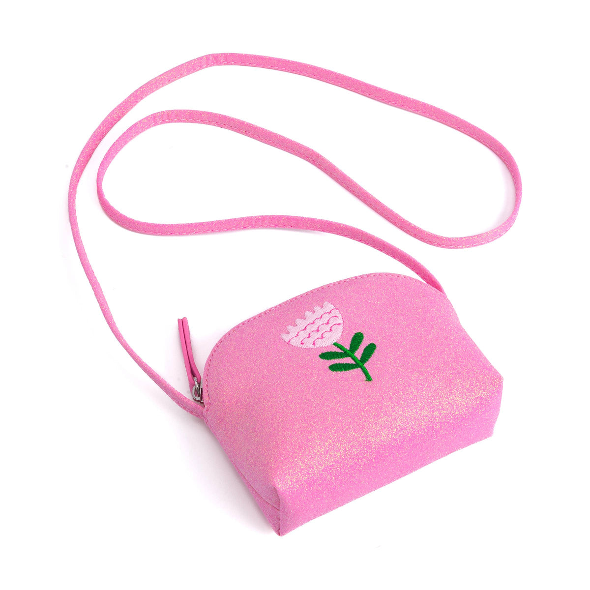 Sparkly Purse with Flower Embroidery