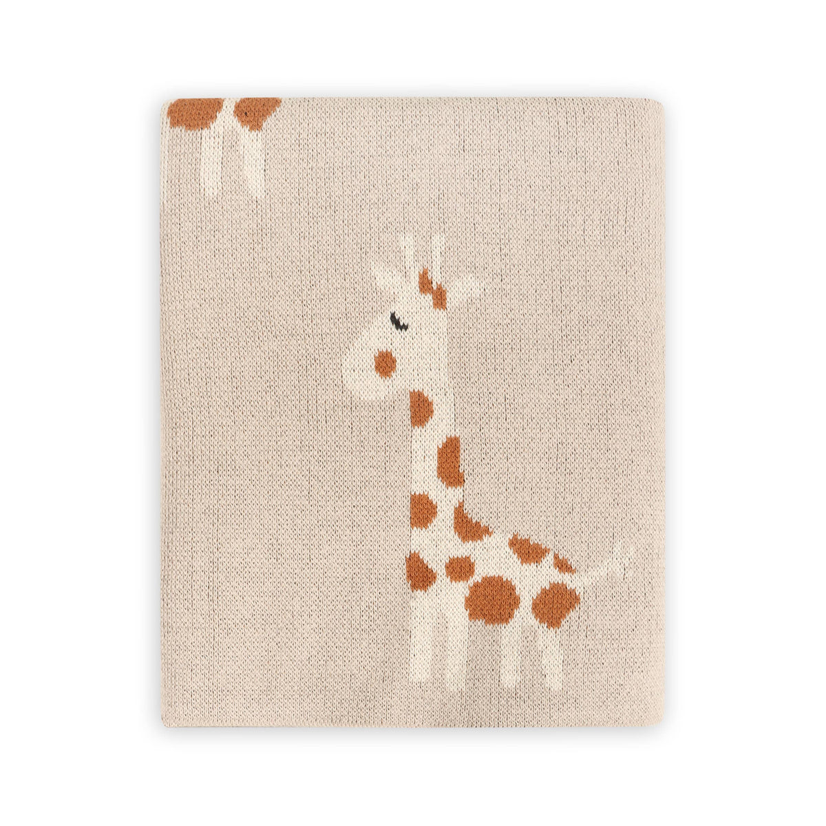 Giraffe - Organic Cotton Jacquard Sweater Knit Baby Blanket