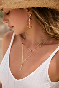 Whimsical Boho Gold Necklaces with Natural Stone Accents