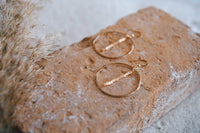 Hepburn Pearl or Gold Beaded Drop Hoop Earrings
