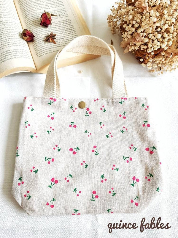 Cherry Cotton Mini Tote