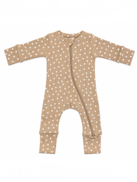 Almond Bloom 2-Way Zip Romper Onesie