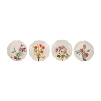 Round Stoneware Scalloped Plate with Flowers