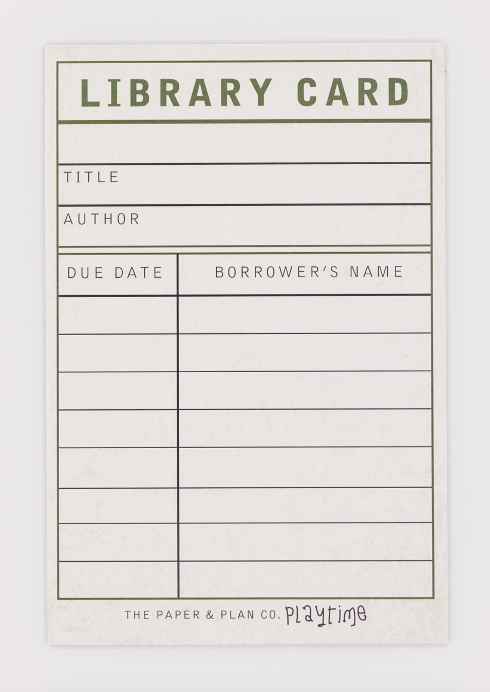 Kids Playtime Pad® Library Card
