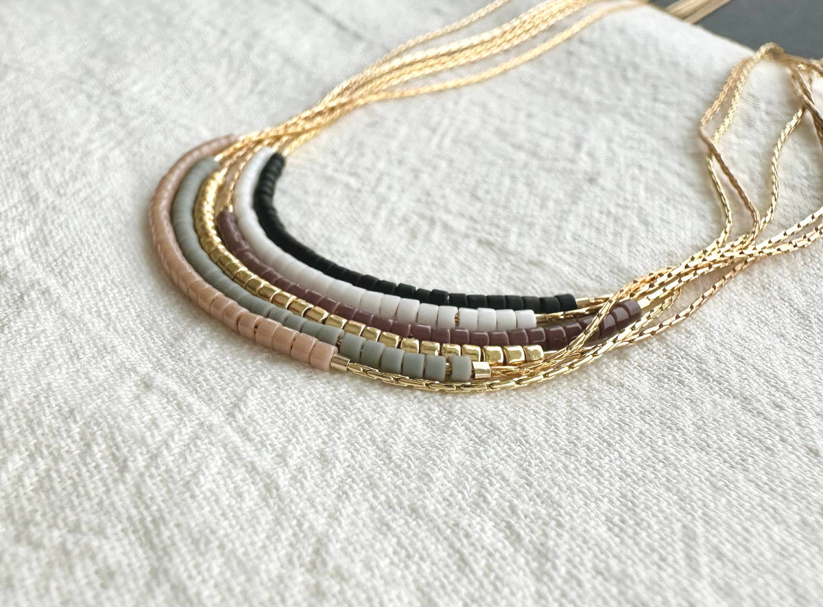 Thin Minimalist Necklace - "Original Neutrals" 