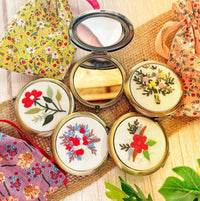 Floral Embroidered Compact Mirror, Brooklyn Collection