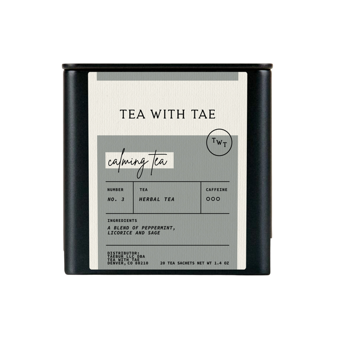 Calming Tea Herbal Tea Gift Tin (20 tea bags)