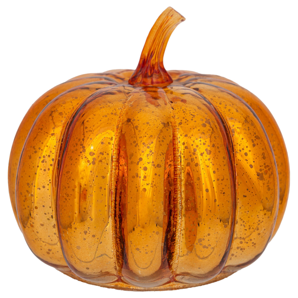 6" Orange Starry Glass Pumpkin Small Fall Autumn