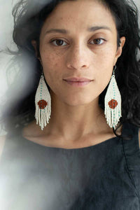 Beaded Fringe Earrings in Ocaso
