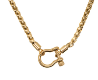 Carabiner Charm-Wheat Chain Stainless Necklace