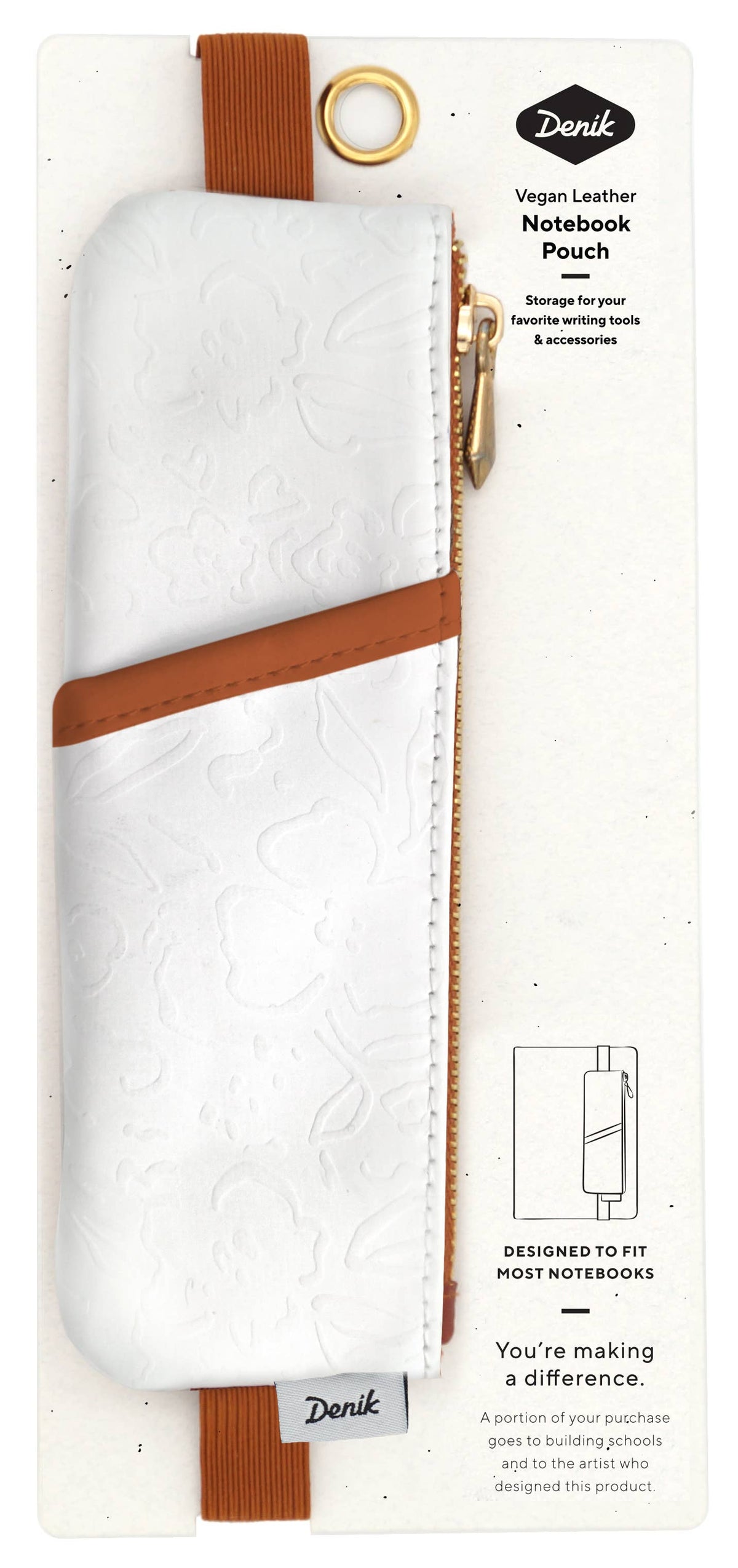 Golden Hour white Embossed Notebook Pouch