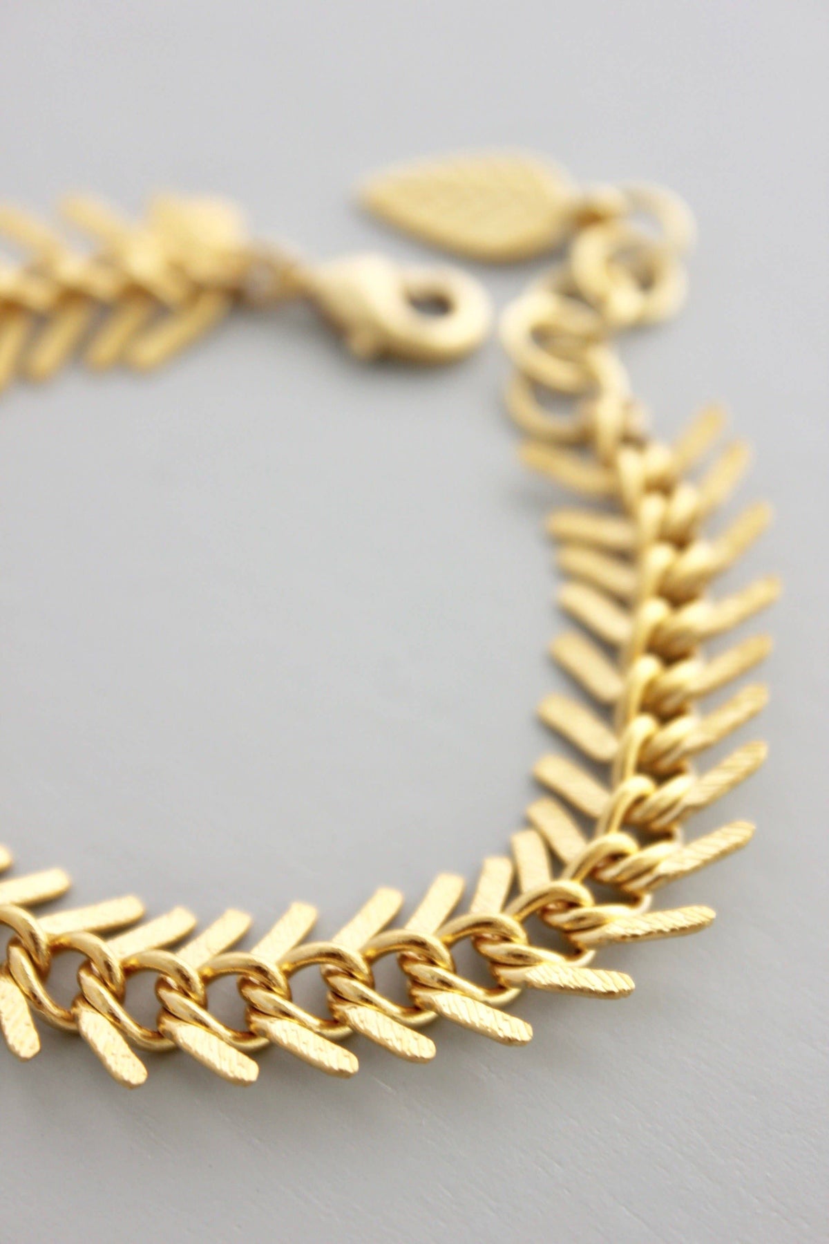 Gold Chain Fish Bone Bracelet