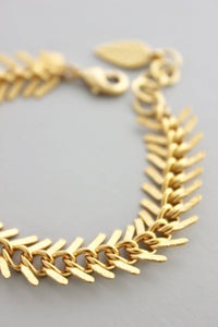 Gold Chain Fish Bone Bracelet