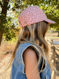 Kids Baseball Hat- Ditsy Floral- Mauve (2-6/7Y)
