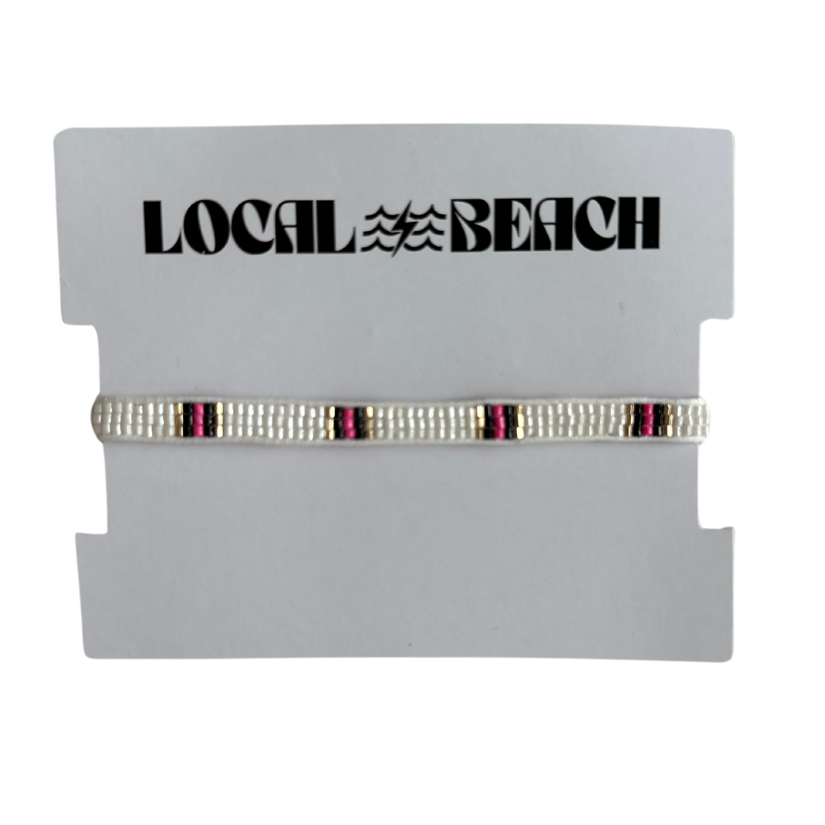Local Beach Checker Beaded Bracelet