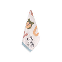 Alphabet Blue - Organic Jacquard Sweater Knit Baby Blanket