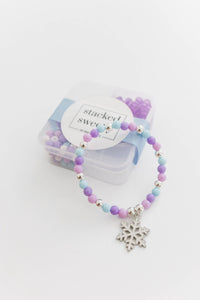 Winter Craft, DIY Bracelet Kit, Stocking Stuffer, Snowflake