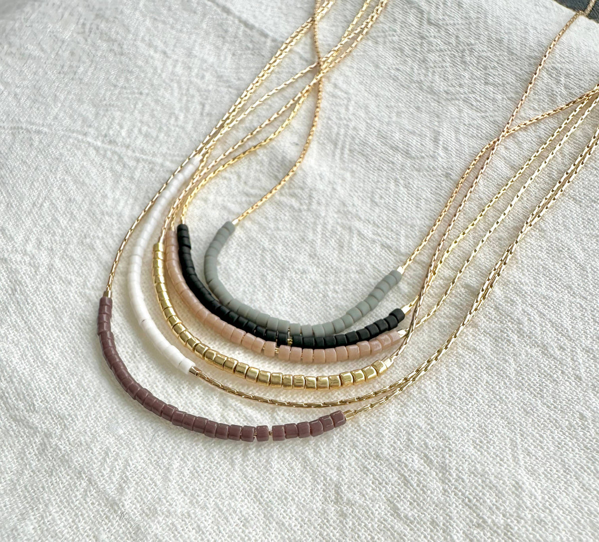 Thin Minimalist Necklace - "Original Neutrals" 