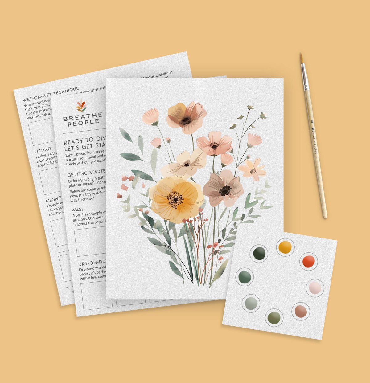 All-In-One Beginner Watercolor Kit - Wildflowers
