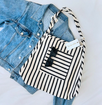 The Easy Tote - Tan Striped
