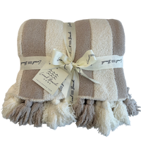 Striped Luxe Home Blanket with Tassels