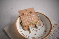 Estella Gemstone Rectangle Drop Gold Hoop