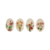 Stoneware Scalloped Plate with Flowers