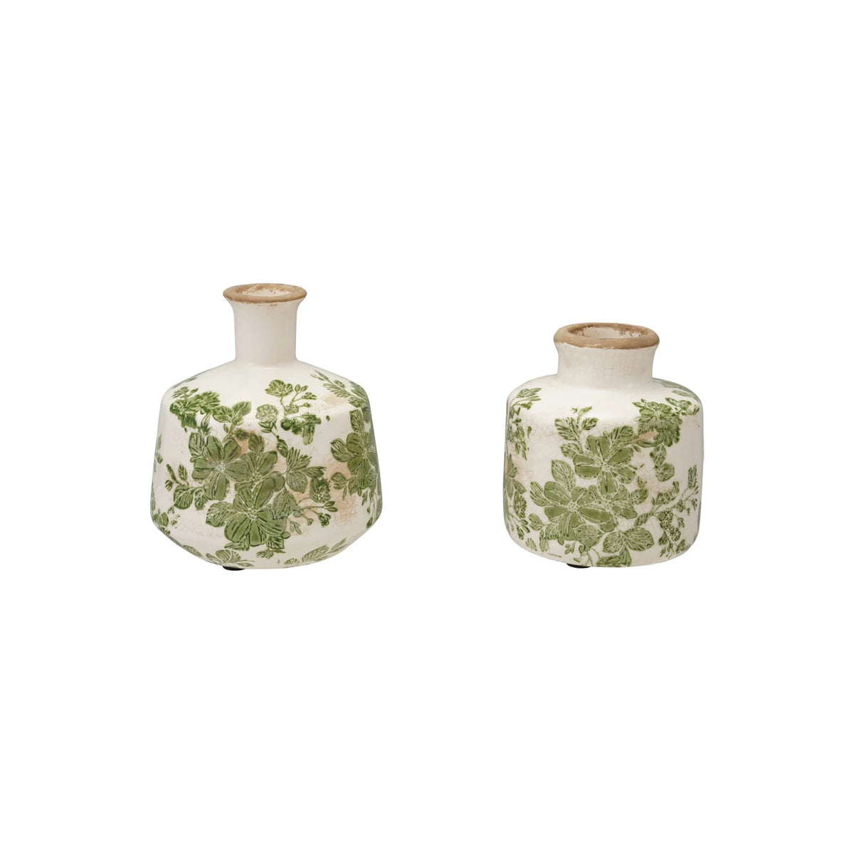 Stoneware Vase with Botanicals